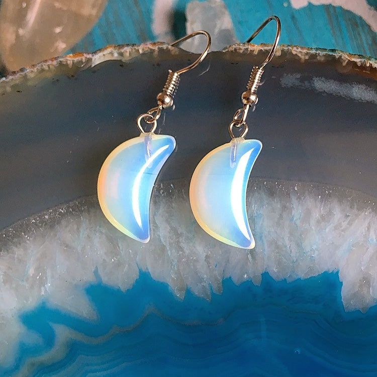 Opalite Moon Earrings