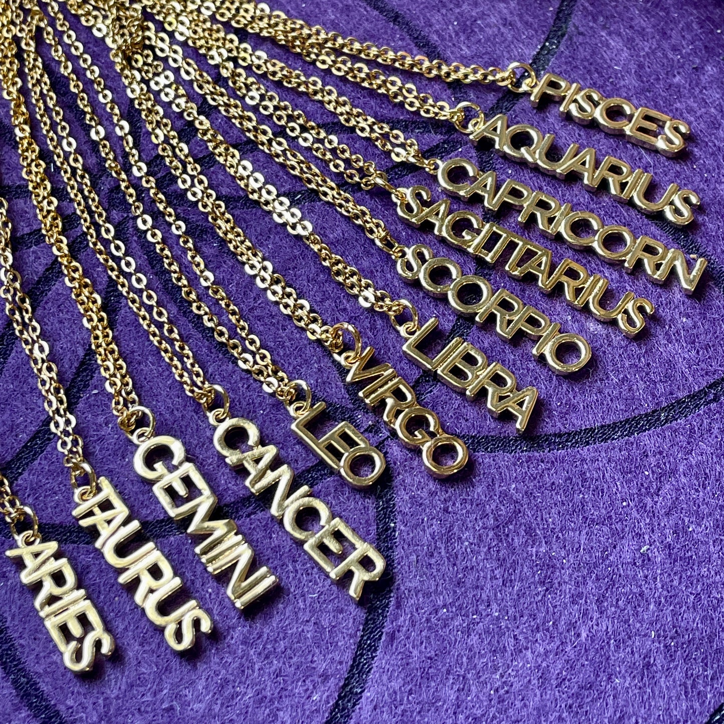 Gold Zodiac Sign Necklace (Choose Sign)